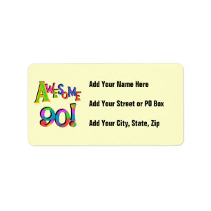 Awesome 90 Birthday T-shirts and Gifs Label