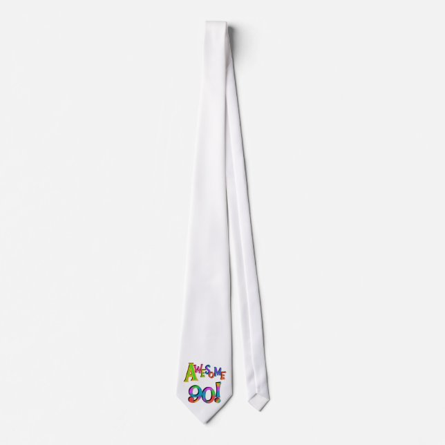 Awesome 90 Birthday T-shirts and Gifs Tie (Front)