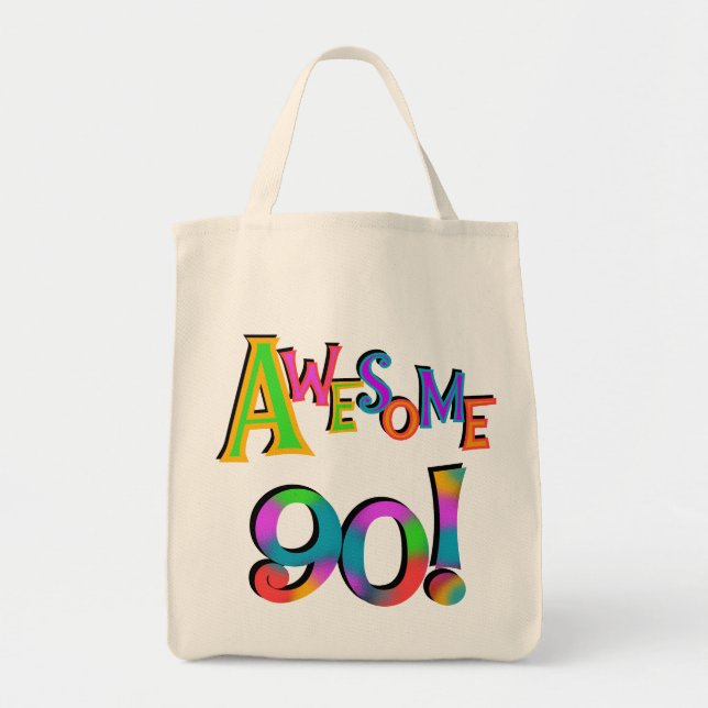 Awesome 90 Birthday T-shirts and Gifs Tote Bag (Front)