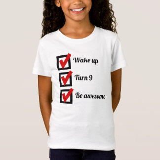Awesome 9th Birthday Checklist T-Shirt