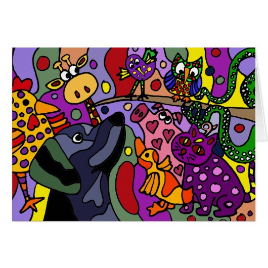 Awesome Abstract Animals Art Cards (Front Horizontal)