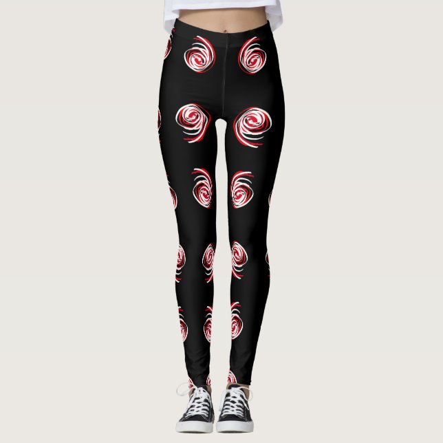 Awesome Abstract Art Spiral Print Leggings (Front)