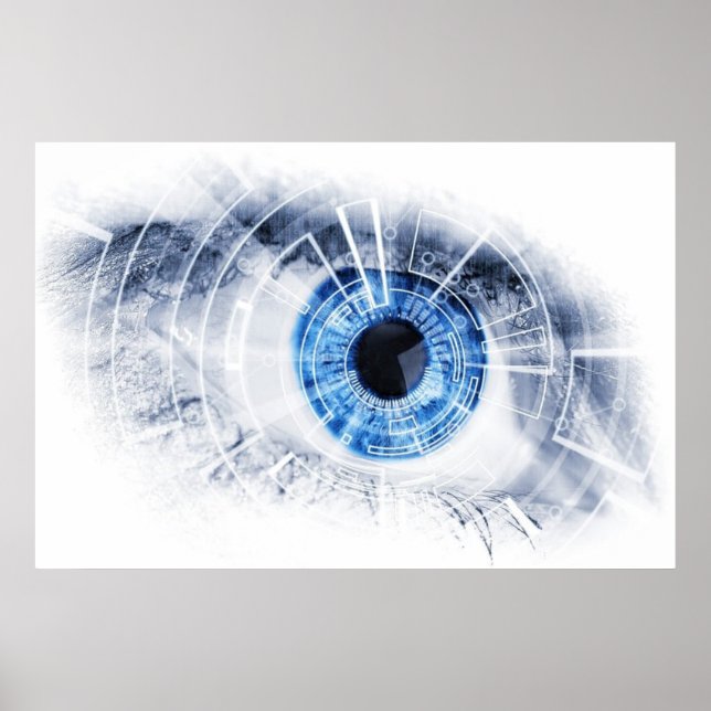 Awesome abstract blue eye poster (Front)