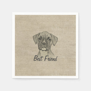 Awesome  adorable funny trendy boxer puppy dogv paper napkins