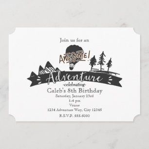 Awesome Adventure Retro Birthday Party Invitations