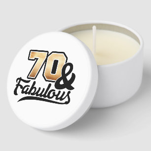 Awesome age seventy Birthday Mini Candle Favors