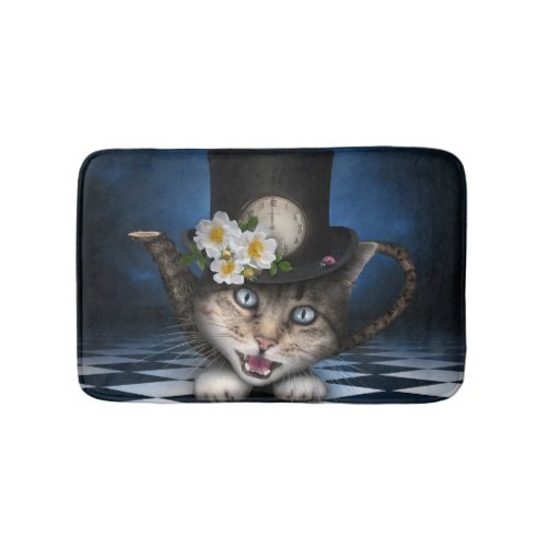 Awesome Alice in Wonderland Teacup Cat Bath Mat