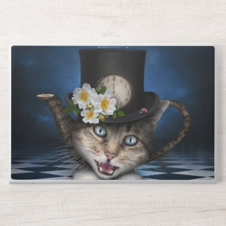 Awesome Alice in Wonderland Teacup Cat HP Laptop Skin
