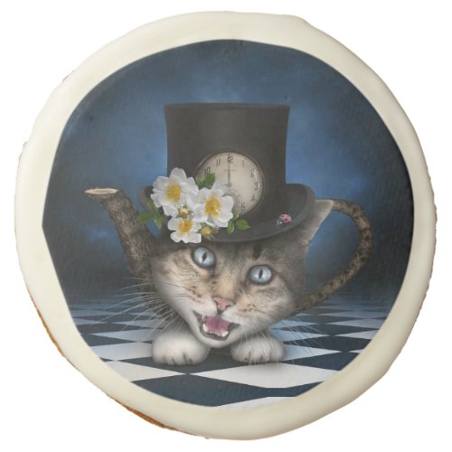 Awesome Alice in Wonderland Teacup Cat Sugar Cookie
