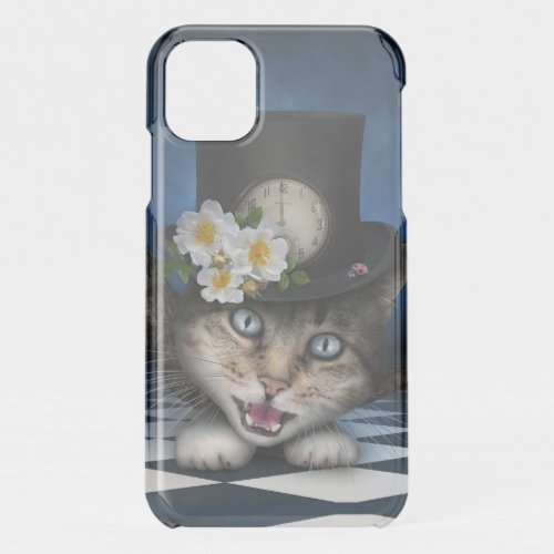 Awesome Alice in Wonderland Teacup Cat iPhone 11 Case