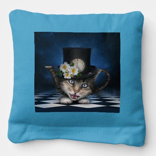 Awesome Alice in Wonderland Teapot Cat Cornhole Bags