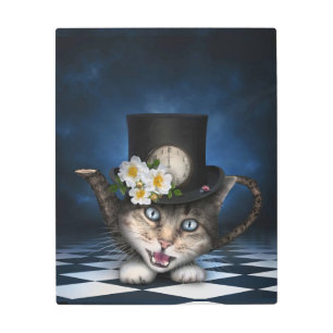 Awesome Alice in Wonderland Teapot Cat Metal Print