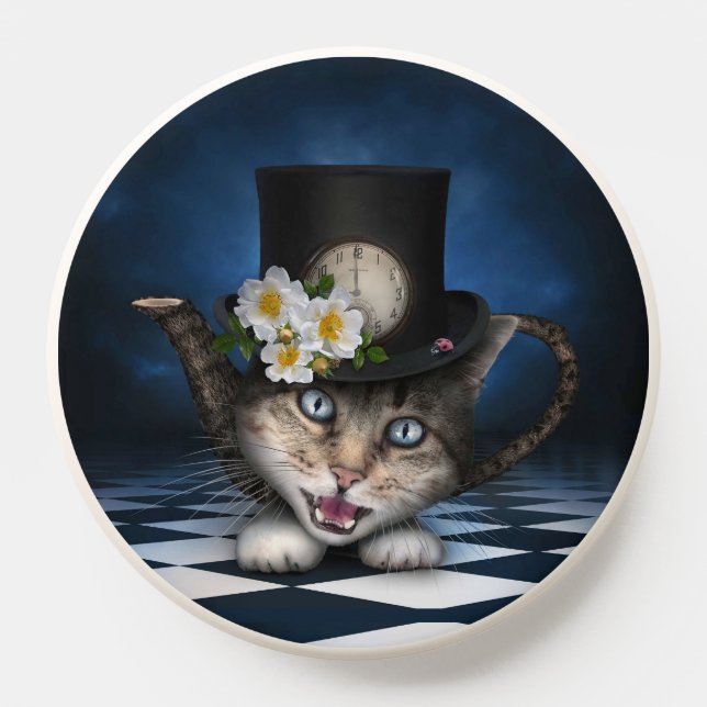 Awesome Alice in Wonderland Teapot Cat PopSocket (Popsocket)