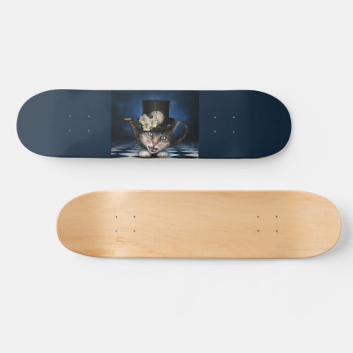 Awesome Alice in Wonderland Teapot Cat Skateboard