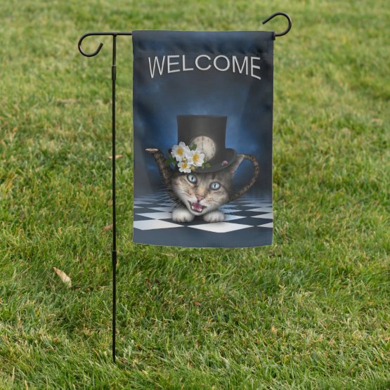 Awesome Alice in Wonderland Teapot Cat Welcome