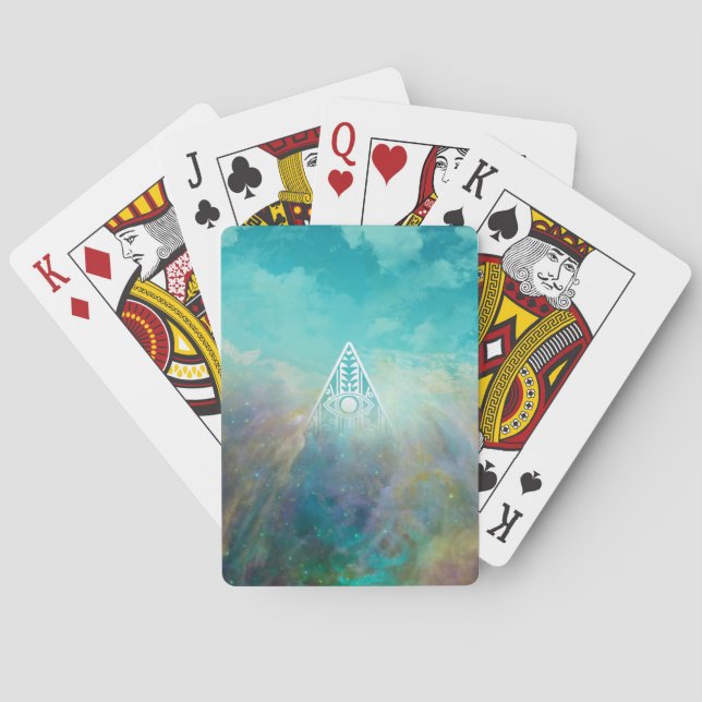 Awesome “All seeing eye” triangle Orion nebula Poker Cards (Back)