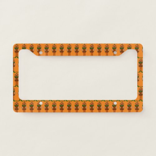 Awesome Amazing Cool Pumpkin Head Halloween   License Plate Frame