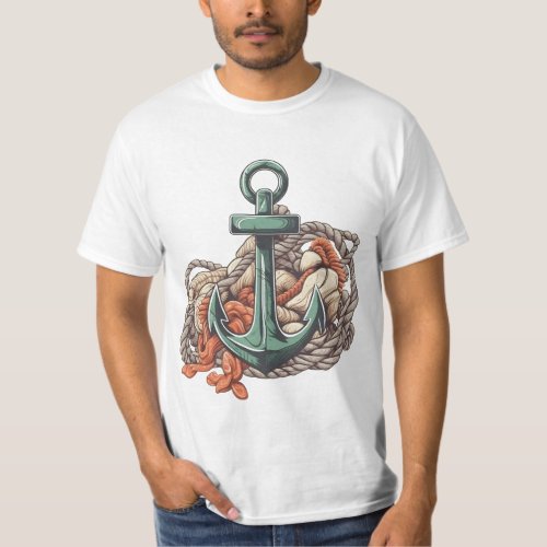 Awesome Anchor Comic Style Maritime Adventure  T_Shirt