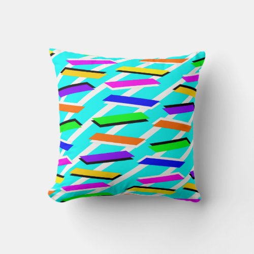 Awesome and Fun Turquoise neon Vibes Throw Pillow