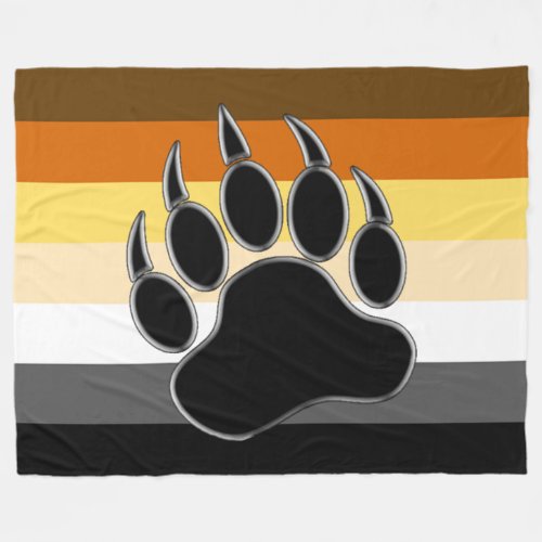 Awesome and Very Cool Bear Pride Flag Bear Paw Fleece Blanket