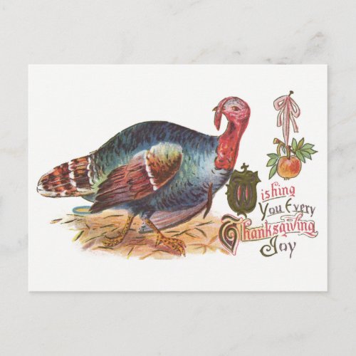 Awesome Antique Thanksgiving Day Retro Turkey Holiday Postcard