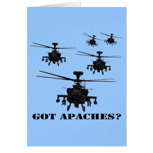 Awesome Apache helicopter Cards (Front)