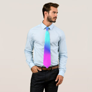 Awesome Aqua Blue Pink Purple Rich Bold Colors Tie