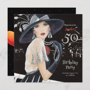 Awesome Art Deco 50th Birthday Invitation