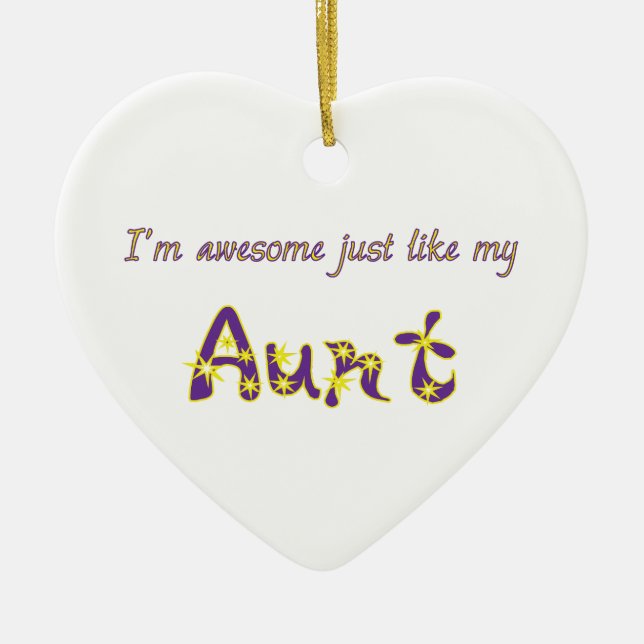 Awesome Aunt Ceramic Ornament (Front)