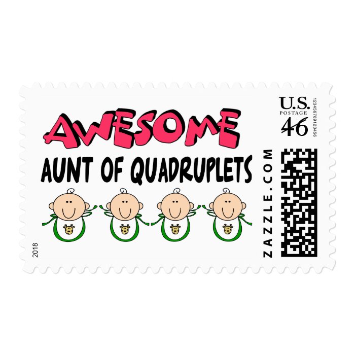 AWESOME Aunt of QUADRUPLETS Postage