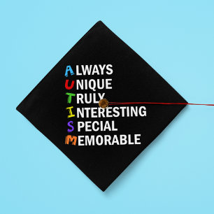 Awesome Autism Acrostic Graduation Cap Topper