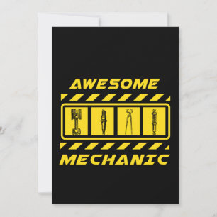 Awesome Auto Mechanic Workshop Wrench Garage Gift Invitation