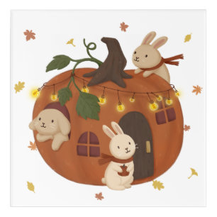 Awesome Autumn: Bunny & Pumpkin Acrylic Print