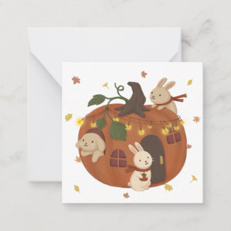 Awesome Autumn: Bunny & Pumpkin Note Card