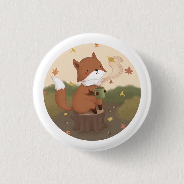 Awesome Autumn: Fox  Button (Front)