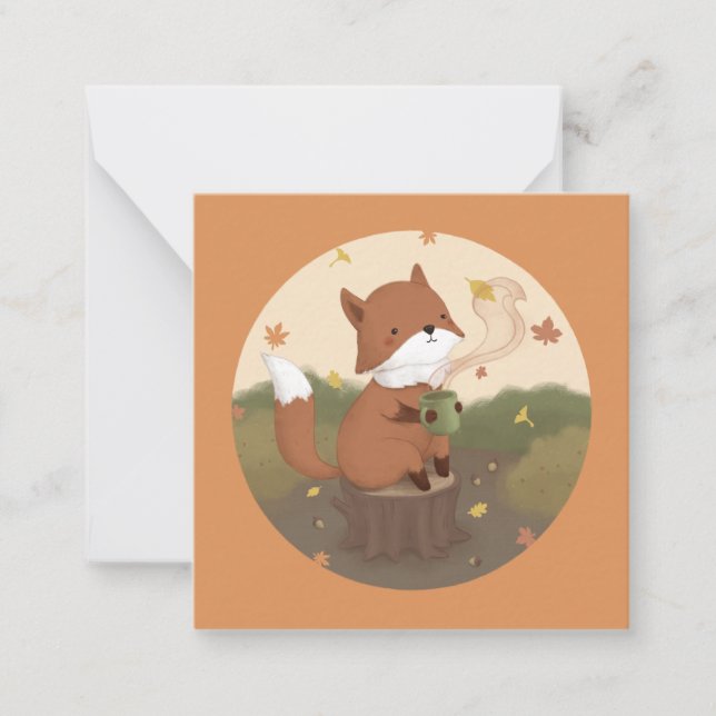 Awesome Autumn: Fox  Note Card (Front)