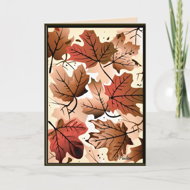 Awesome Autumn Leaves Greeting Card (Front)