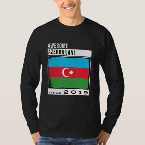 Awesome Azerbaijani Since 2019  Azerbaijani 3rd Bi T_Shirt