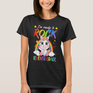 Awesome Back To School I'm Ready To Rock 7th Grade T-Shirt