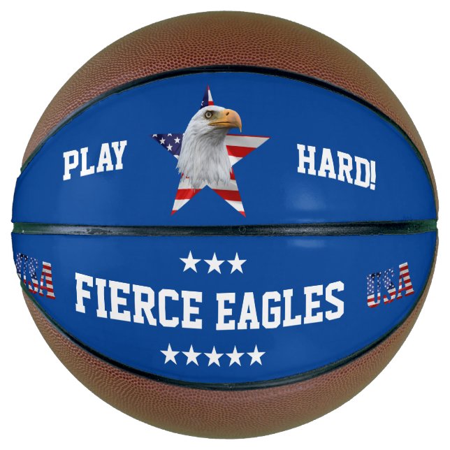 Awesome Bald Eagle, The American Flag, Star Basketball (Front)