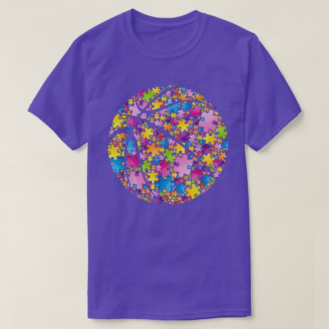 Awesome Basketball Autism Awareness Sport Men Wome T-Shirt (Design Front)
