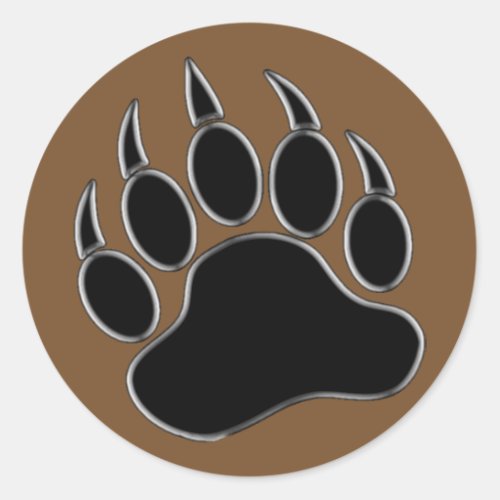 Awesome Bear Paw Classic Round Sticker