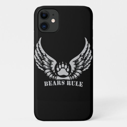 Awesome Bear Pride Bears Rule Angel Wings Bear Paw iPhone 11 Case