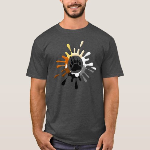 Awesome Bear Pride Colors Splash and Bear Paw T_Shirt