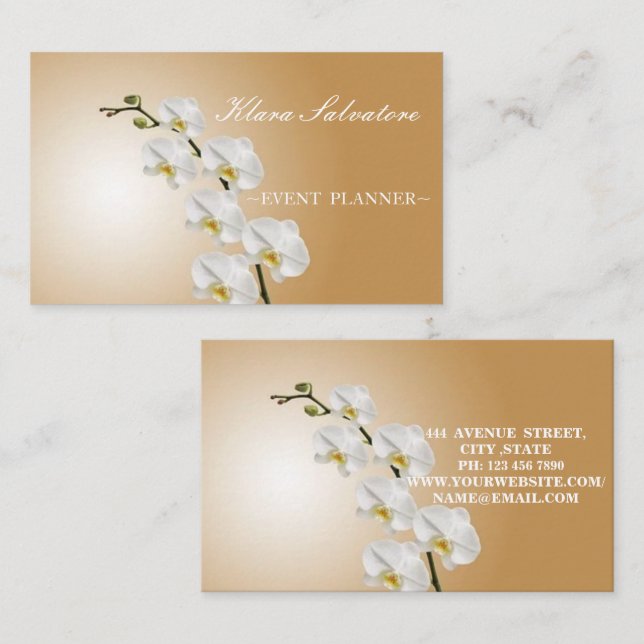 Awesome Beautiful Perfect Orchid Business Card (Front/Back)
