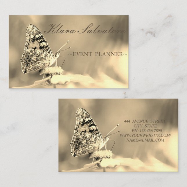 Awesome Beautiful Perfect Sweet Butterfly Business Card (Front/Back)