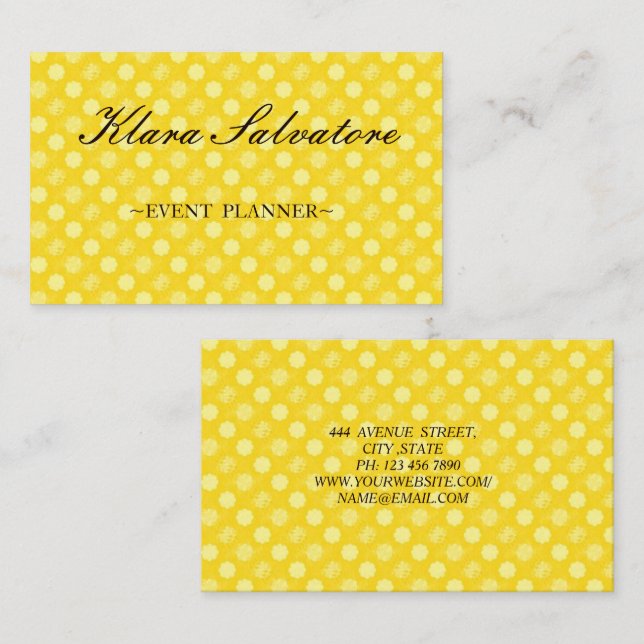 Awesome Beautiful Perfect Yellow Flowers Business Card (Front/Back)