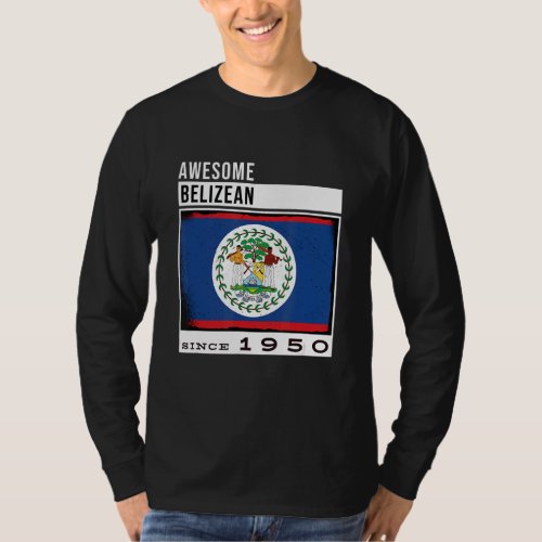 Awesome Belizean Since 1950  Belizean 72nd Birthda T_Shirt