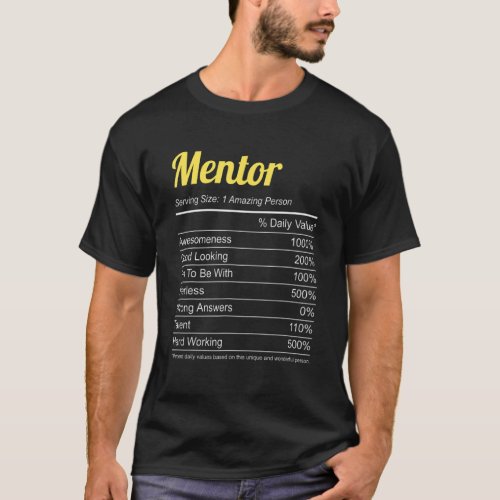 Awesome Best Mentor     Nutrition Label For Best M T_Shirt