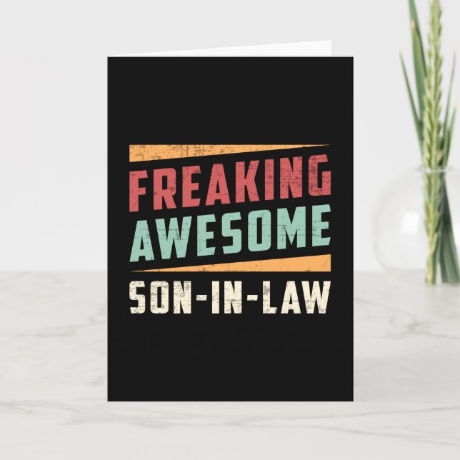 Awesome Best Son In Law Son Proud Gift Idea Card (Front)